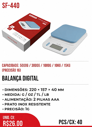 Balança Digital 40pç=26$