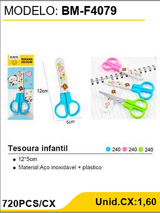 Tesoura infantil 720PCS/CX Unid.CX:1,60