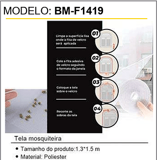 Tela Mosquiteira 200PCS/CX Unid.CX:4,90