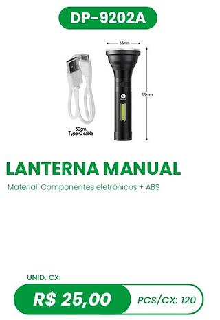 LANTERNA MANUAL 120PÇ=25$