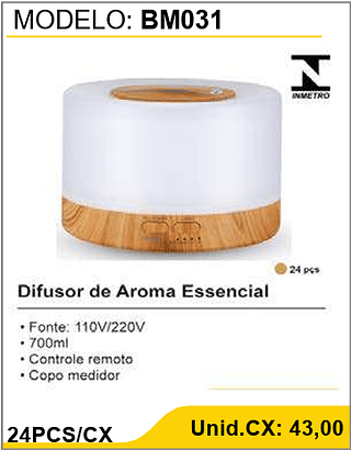 Difusor de Aroma Essencial 24PCS/CX Unid.CX: 43,00