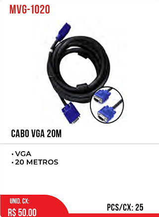 CABO VGA 20m 25pç=50$