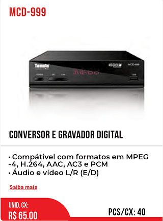 CONVERSOR E GRAVADOR DIGITAL 40pç=65$