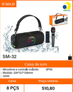 Caixa de som Caixa 8PCS Preco Unitario 510,80