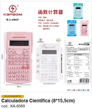 Calculadora Científica (8*15,5cm) R$ 8,55 PC/CX:160
