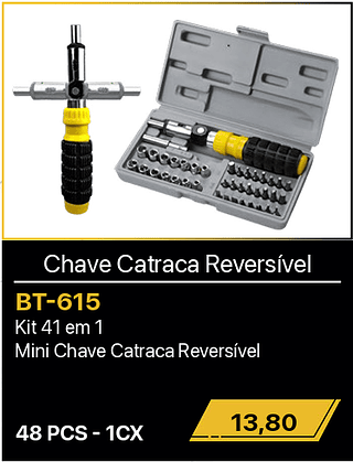 Chave Catraca Reversível 48PCS R$13,80