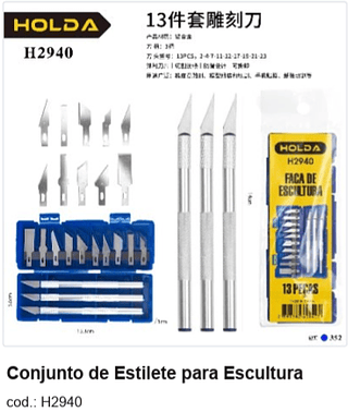 Conjunto de Estilete para Escultura R$ 7,2 PC/CX:352