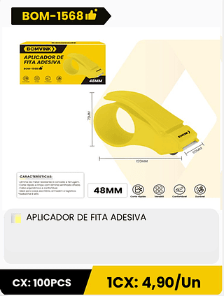 APLICADOR DE FITA ADESIVA CX: 100PCS 1CX: 4,90/Un