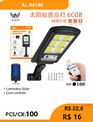 Luminária Solar PCS/CX:100 R$ 16