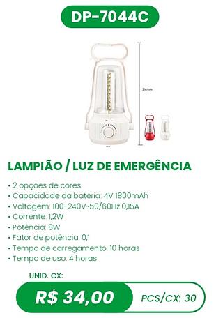 LAMPIÃO / LUZ DE EMERGÊNCIA 30PÇ=34$