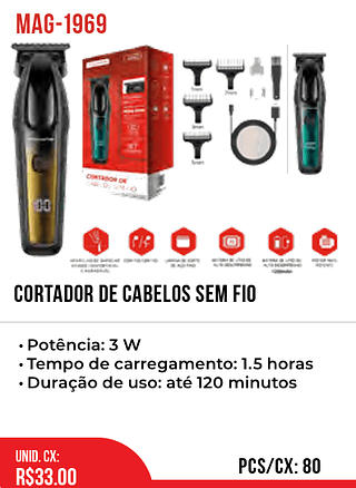 Cortador De Cabelos Sem Fio 80pç=33$