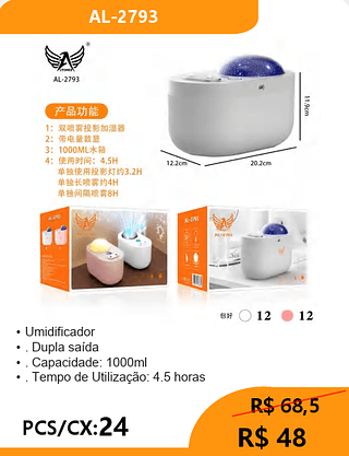 Umidificador PCS/CX:24 R$ 48