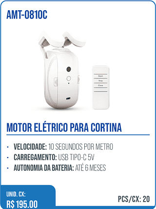 MOTOR ELÉTRICO PARA CORTINA UNID. CX: R$ 195.00 PCS/CX: 20
