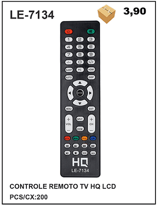 CONTROLE REMOTO TV HQ LCD 200pç=3,9$