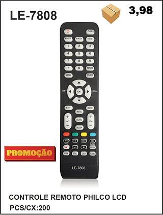 CONTROLE REMOTO PHILCO LCD 200PÇ=3,98$