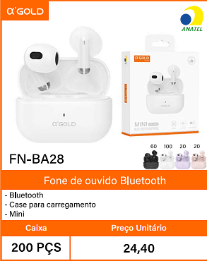 Fone de ouvido Bluetooth - Caixa 200 PCS Preco Unitario 24,40