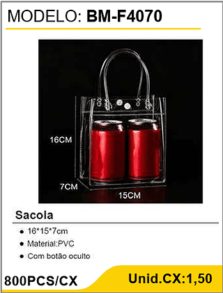 Sacola 800PCS/CX Unid.CX:1,50