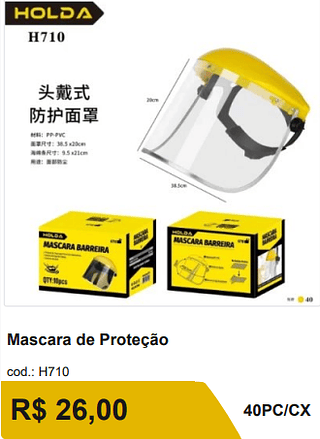Mascara de Proteção R$ 23.40 40PC/CX