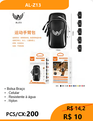 Bolsa Braço PCS/CX:200 R$ 10