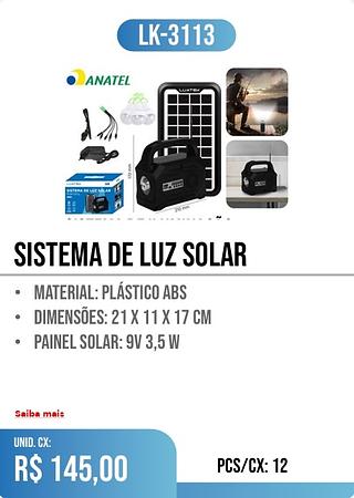 sistema de luz solar 12pç=145$