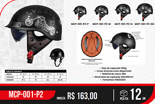 acessórios UNID.CX: R$ 163,00 PCS/CX:12 UN.