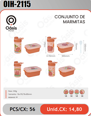 CONJUNTO DEMARMITAS PCS/CX:56 Unid.CX:14,80