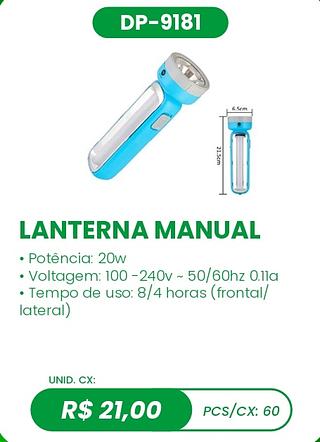 LANTERNA MANUAL 60PÇ=21$