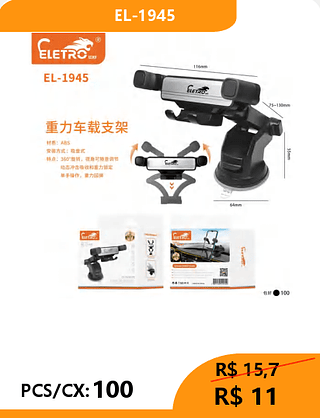 SUPORTE VEICULAR PCS/CX:100 R$11