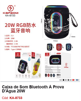 Caixa de Som Bluetooth À Prova D'Água 20W R$58,5 PCS/cx:40