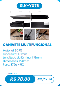 CANIVETE MULTIFUNCIONAL UNID. CX: R$ 78,00 PCS/CX: 40