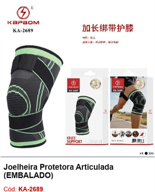 Joelheira Protetora Articulada R$ 6,75 PCS/CX: 200