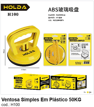 Ventosa Simples Em Plástico 50KG R$ 17,1 PC/CX:24