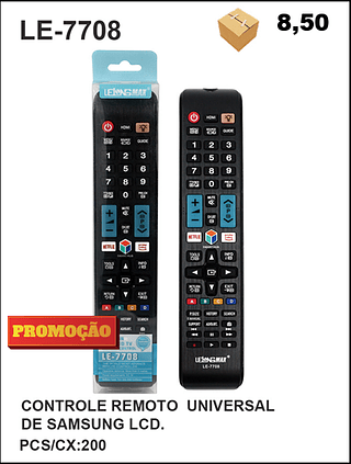 CONTROLE REMOTO UNIVERSAL DE SAMSUNG LCD. 200PÇ=8,5$
