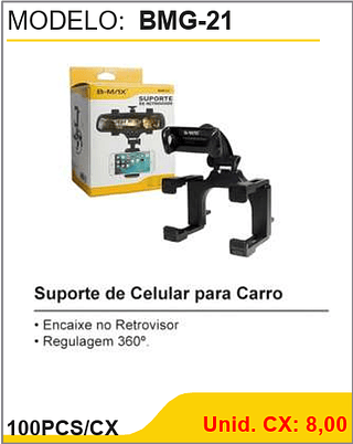 Suporte de Celular para Carro 100PCS/CX Unid. CX: 8,00