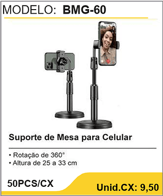 Suporte de Mesa para Celular 50PCS/CX Unid.CX: 9,50